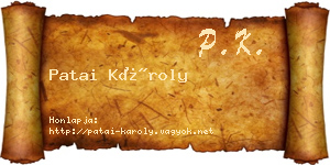 Patai Károly névjegykártya